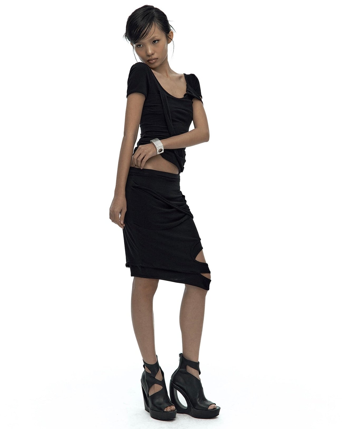 【Kashiko】Peek-a-boo Strap Skirt