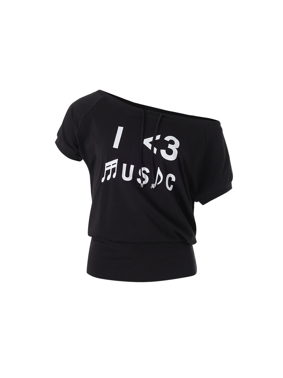 【CRANK】I LOVE MUSIC OFF-SHOULDER TOP