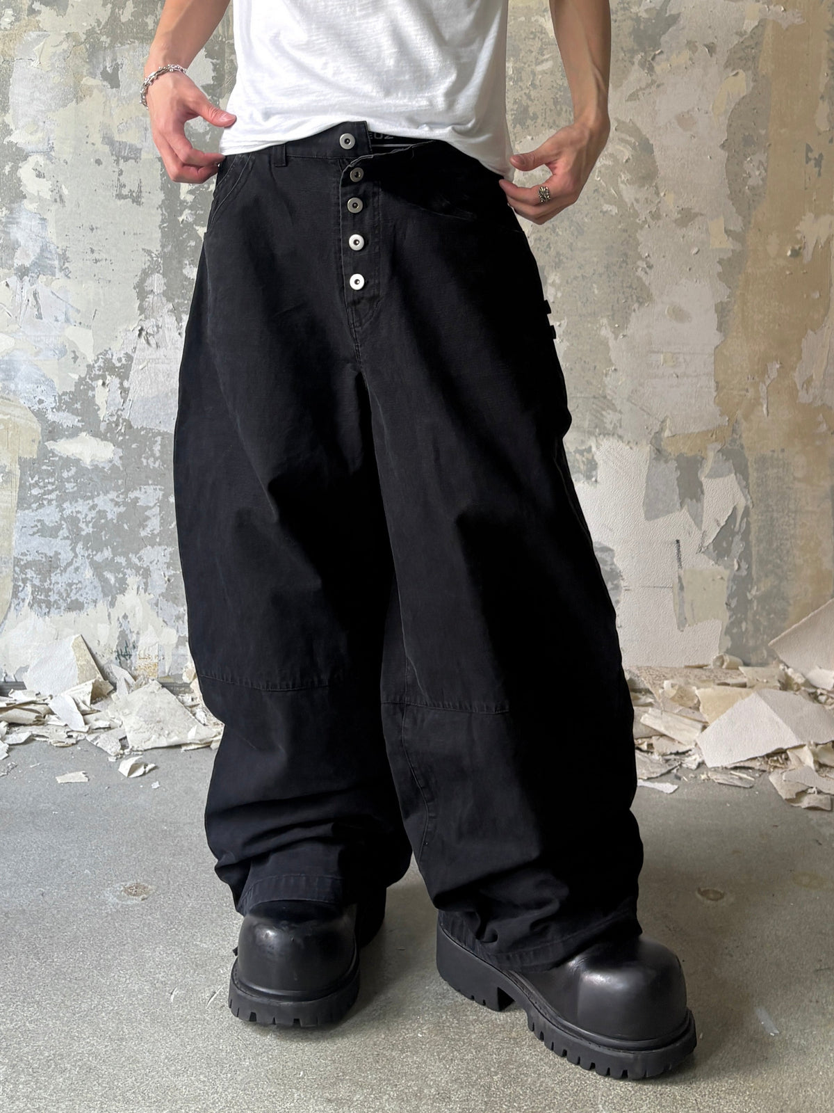【Lee fi Ne】Ripstop Button Fly Trousers
