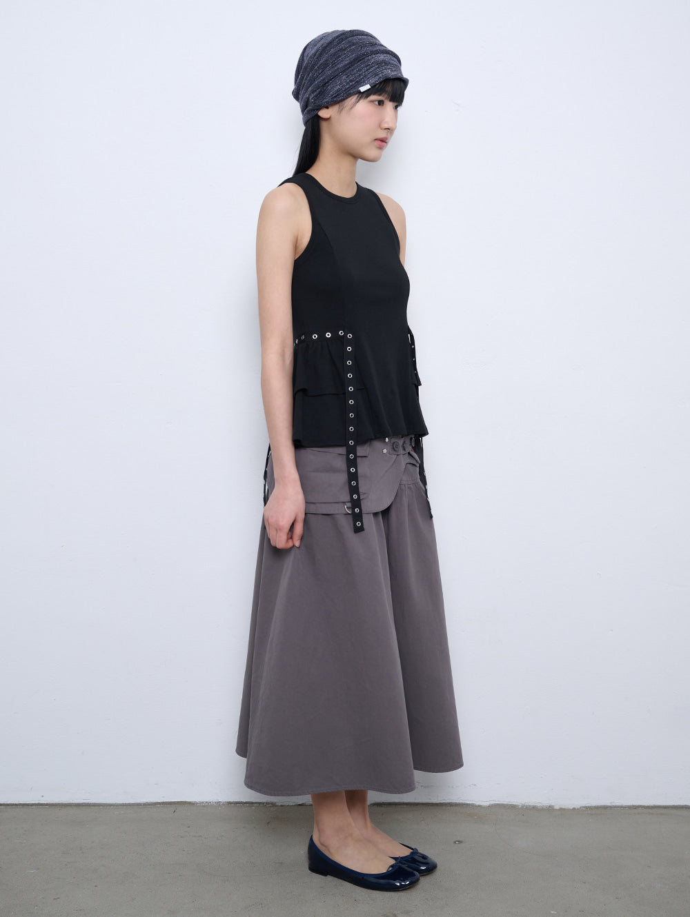 6/8 21:00発売【TUOMIO】WASHED BELT BAG SKIRT