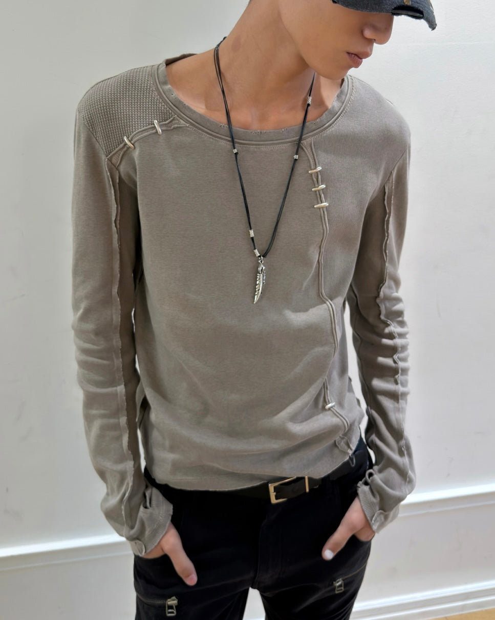 【LECYTO】Pigment Shade Pieces Long Sleeve
