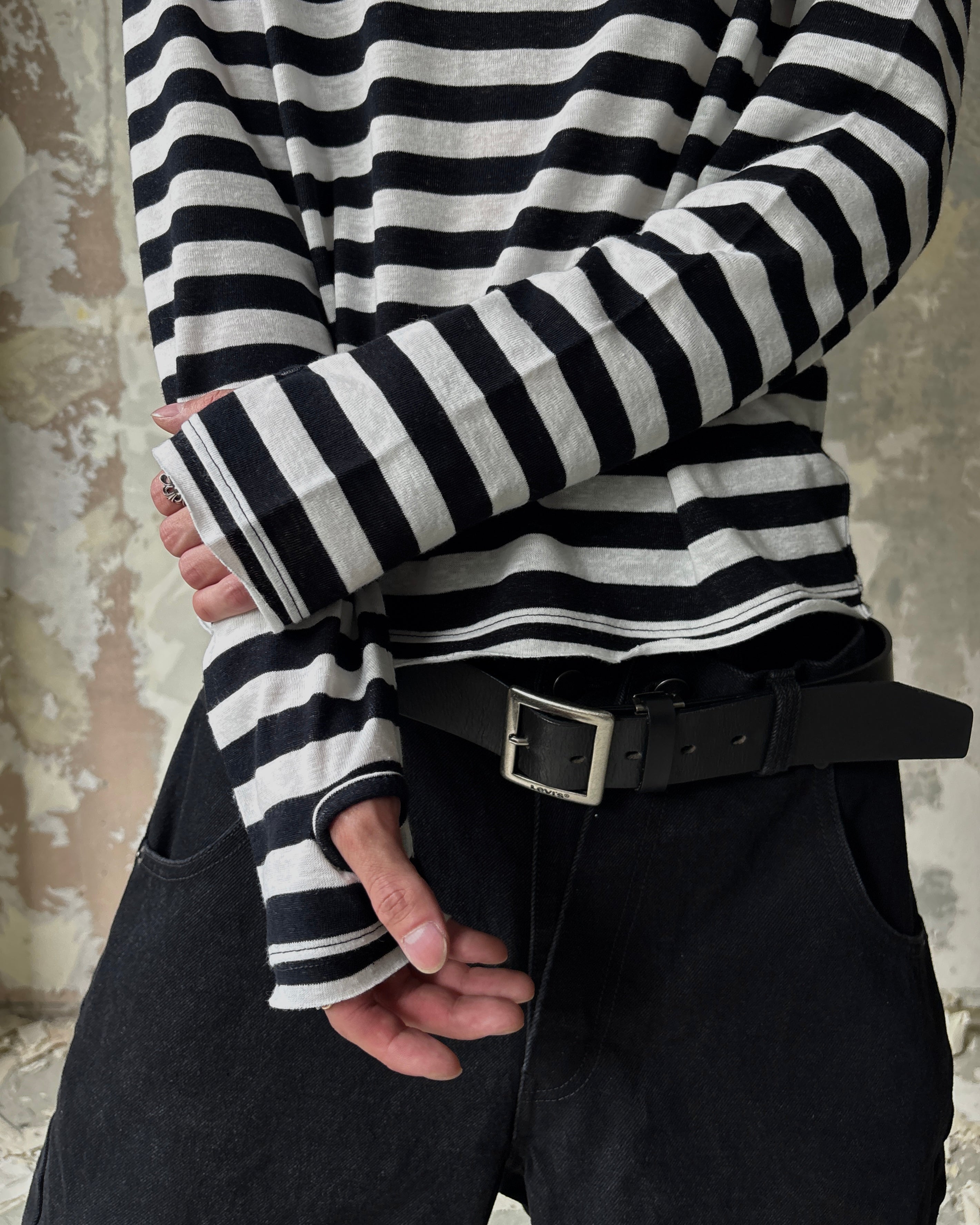 【Lee fi Ne】Offset Henley LS Tee