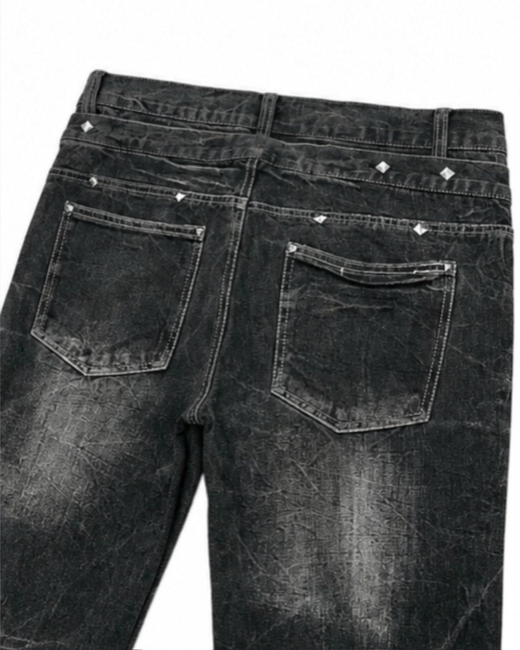 国際配送【Never mind the XU】Double waist  laceup flare denim pants