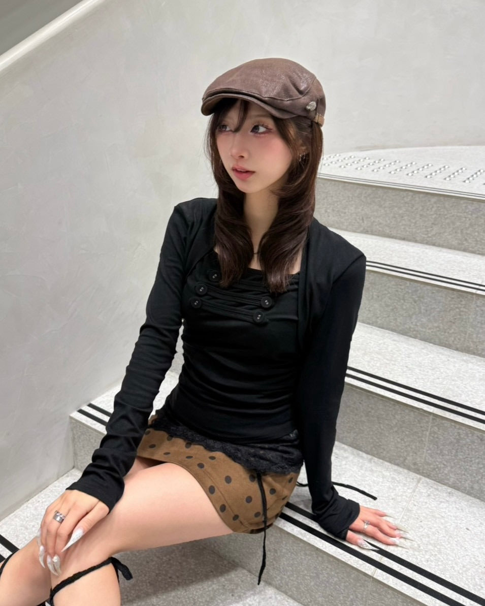 大阪店 WEB限定 受注制【Never mind the XU】Dot Muse Mini Skirt