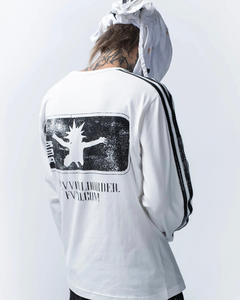 【F.V.V.O】Parody Logo Slim-Fit Long Sleeve Tee