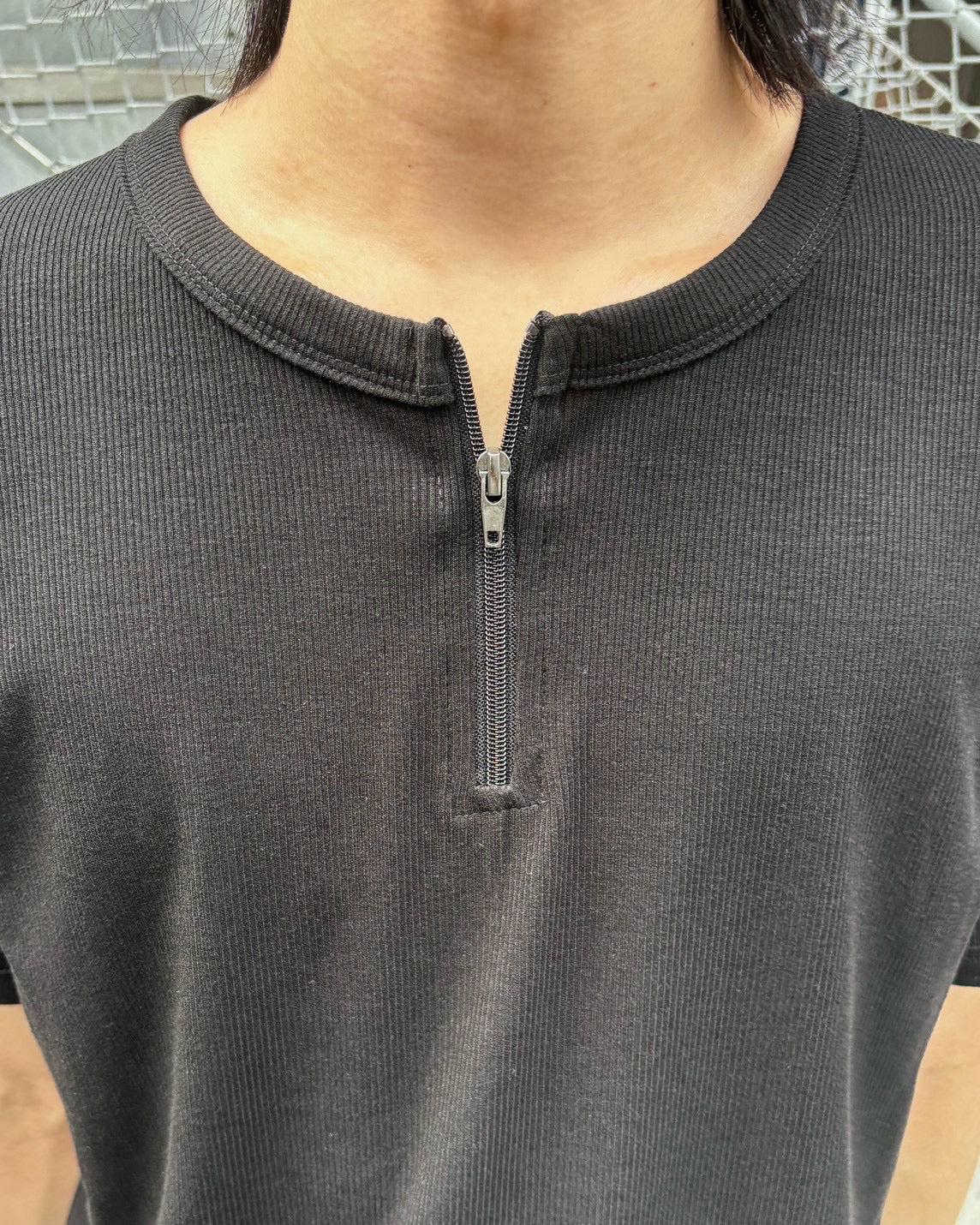 受注制【nmtc+】Half Zip-Up Slim Tee (3color)
