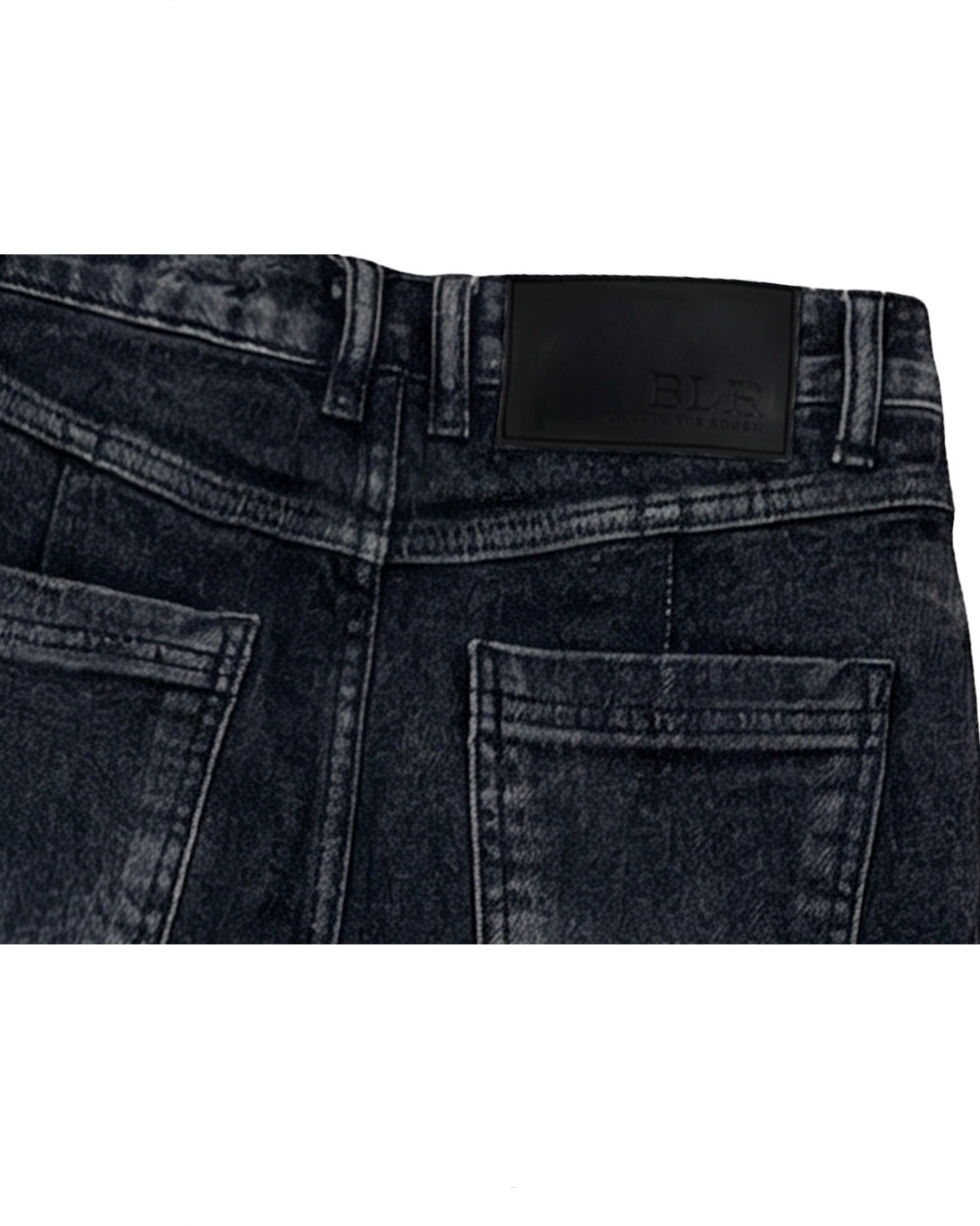 【BLR BLUER】Crush Double Line Washing Denim Pants