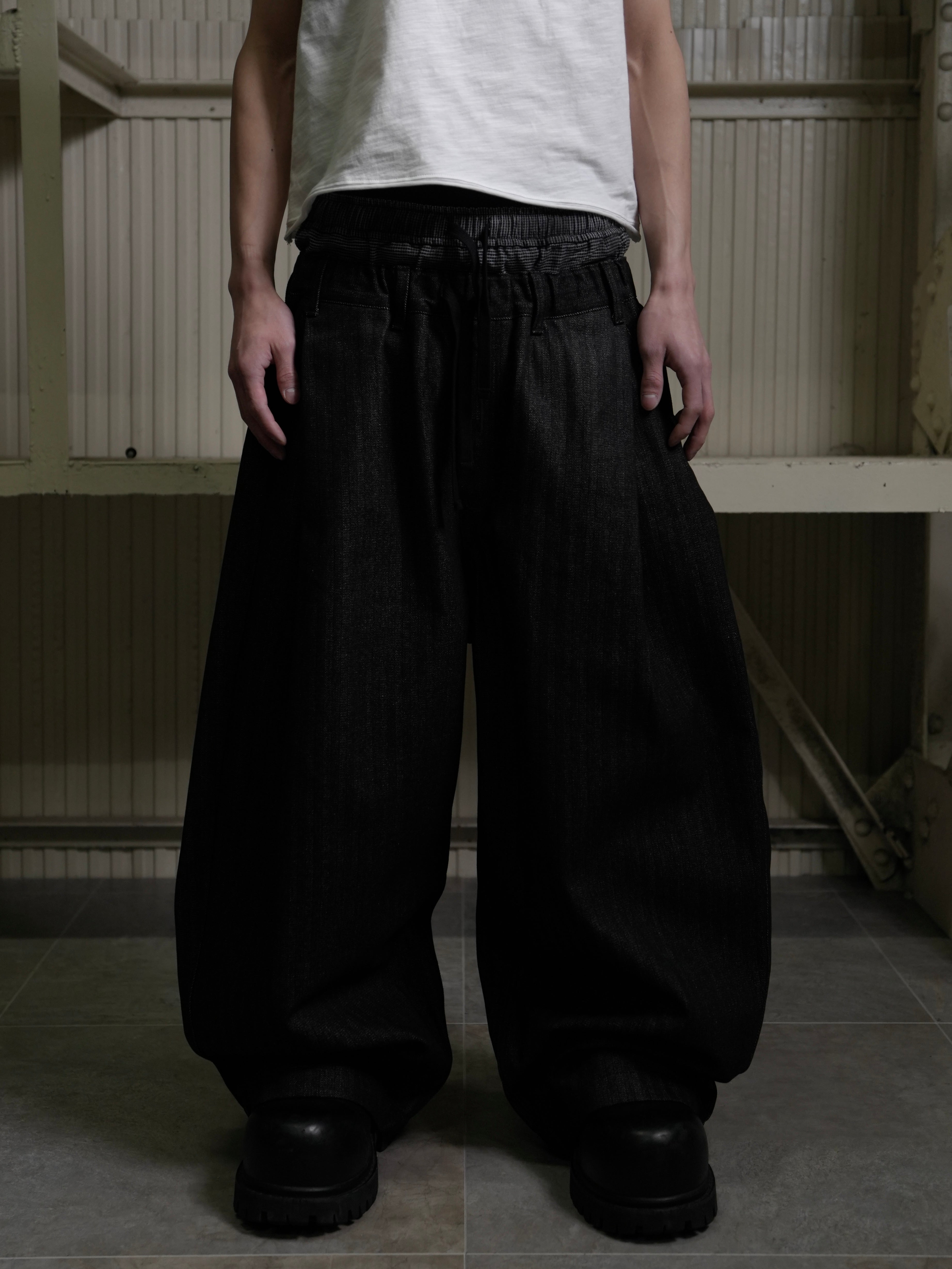 【Lee fi Ne】Herringbone Layered Baggy Jeans