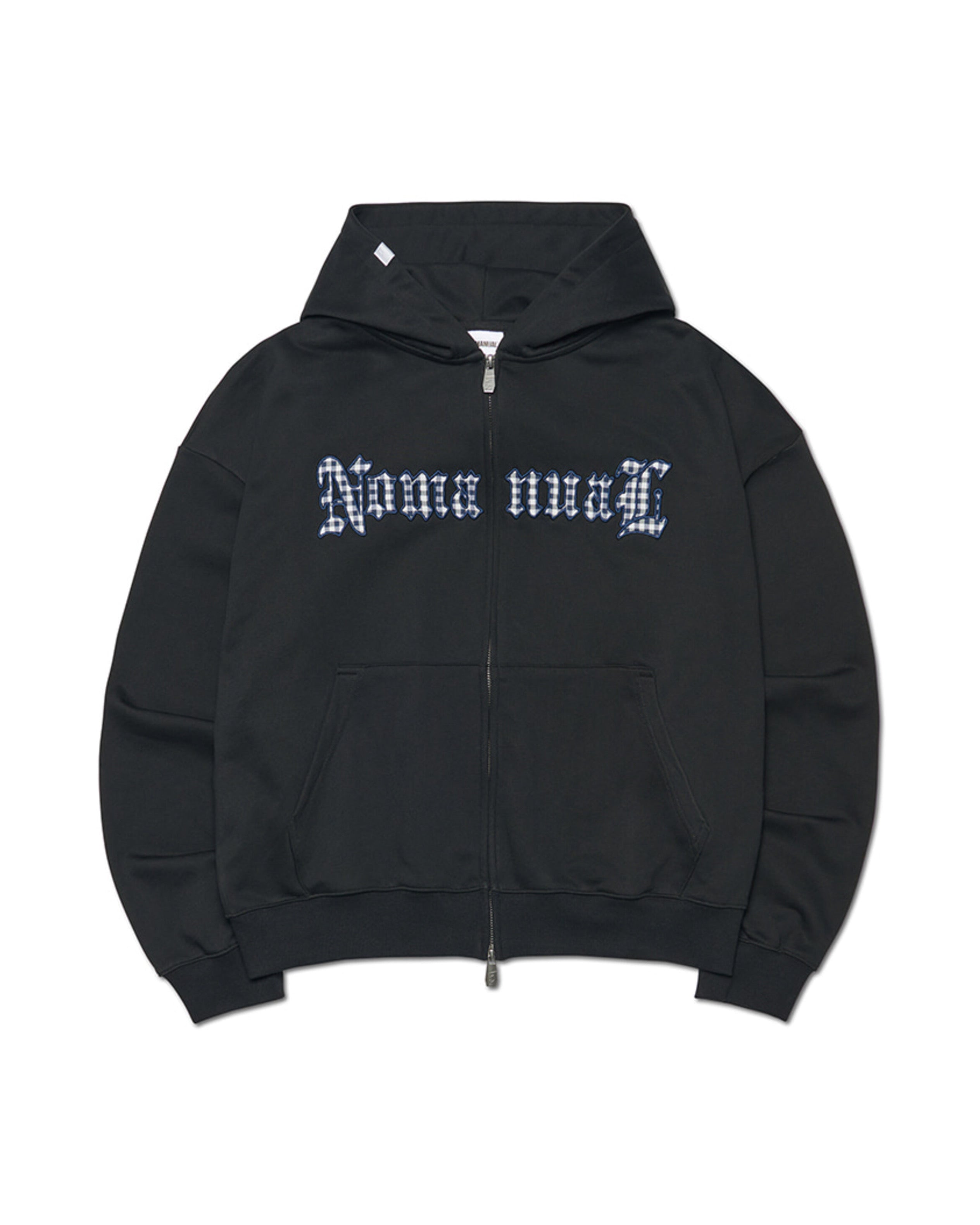 【NOMANUAL】GOTHIC CHECK PATCH HOODED ZIP-UP
