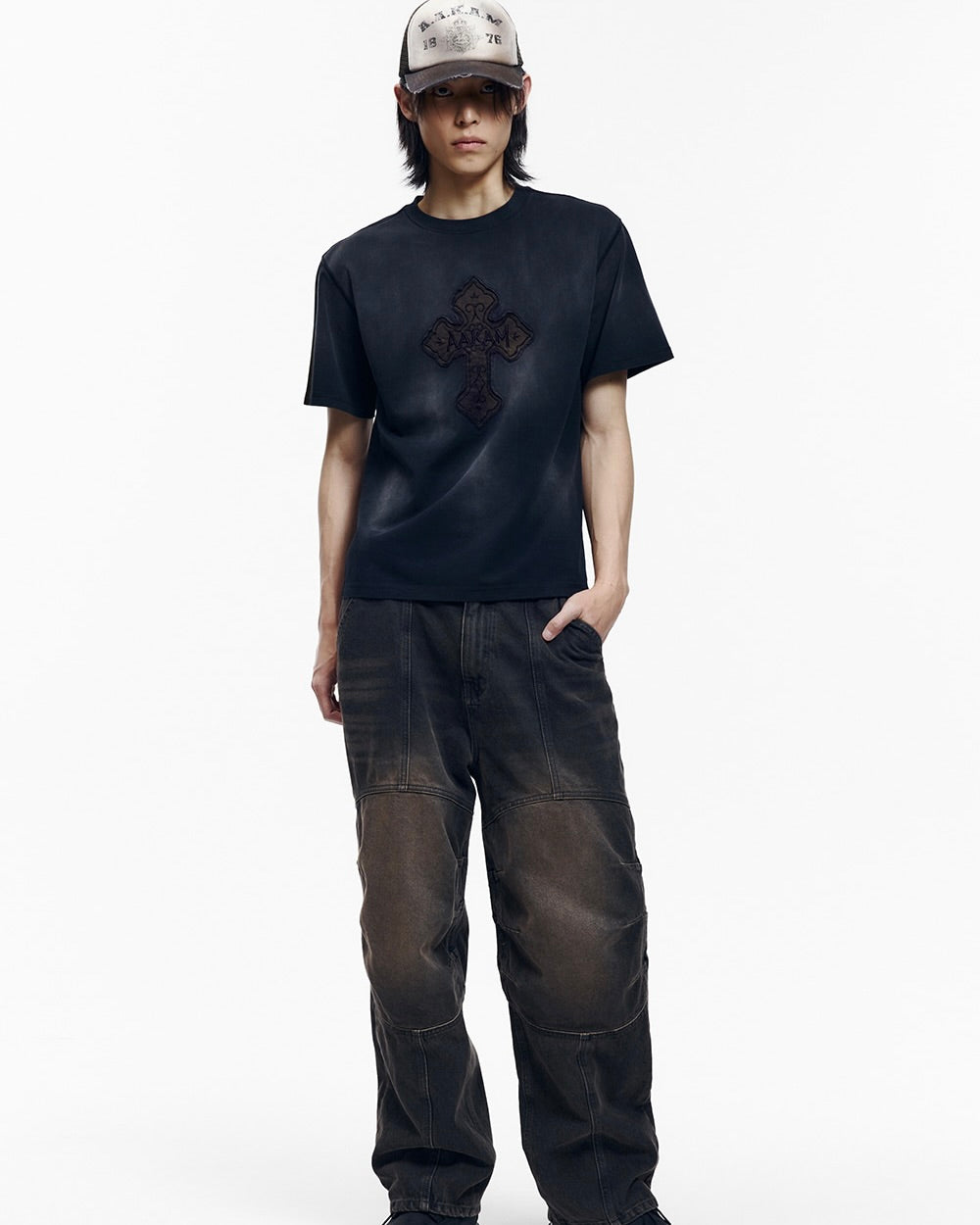 【AAKAM】Dust Fade CROS2 Half Top