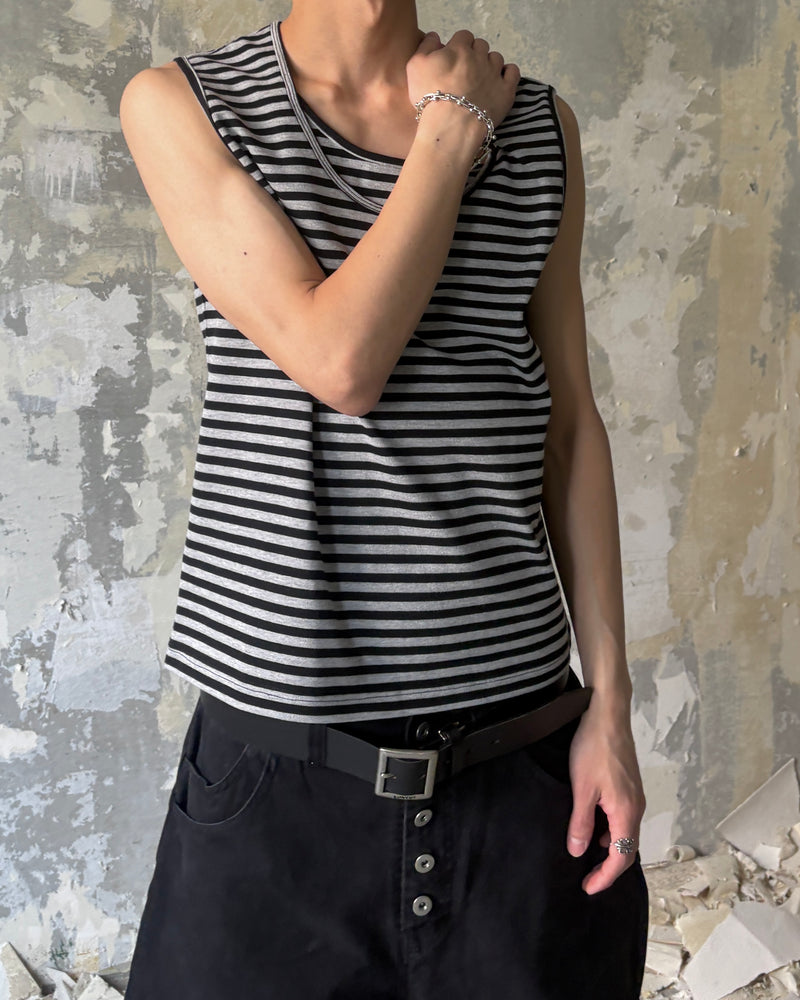 【Lee fi Ne】Layered Stripe Tank