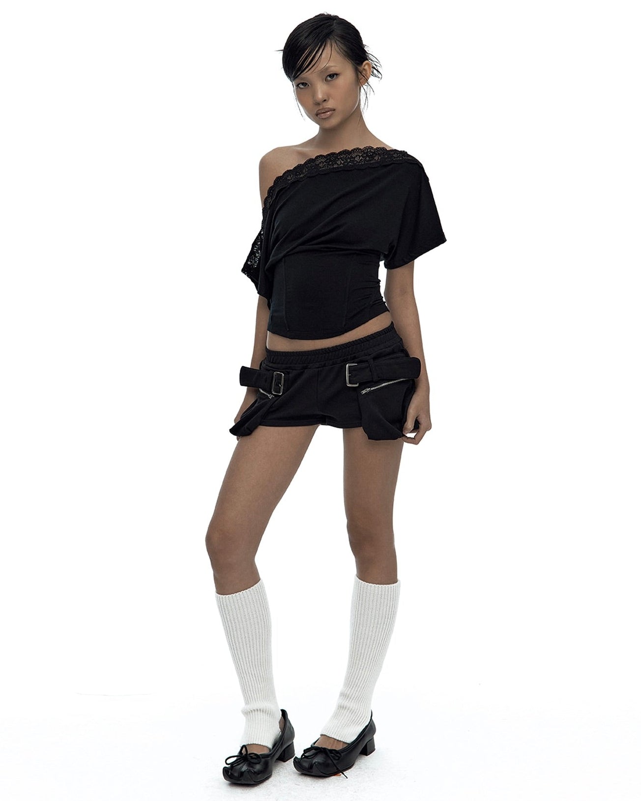 【Kashiko】Belted Pocket Shorts
