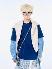 国際配送【Nerd out XU】gingham check design layered long sleeve