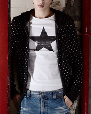 【LECYTO】Polka Dot Hoodie Zip-Up