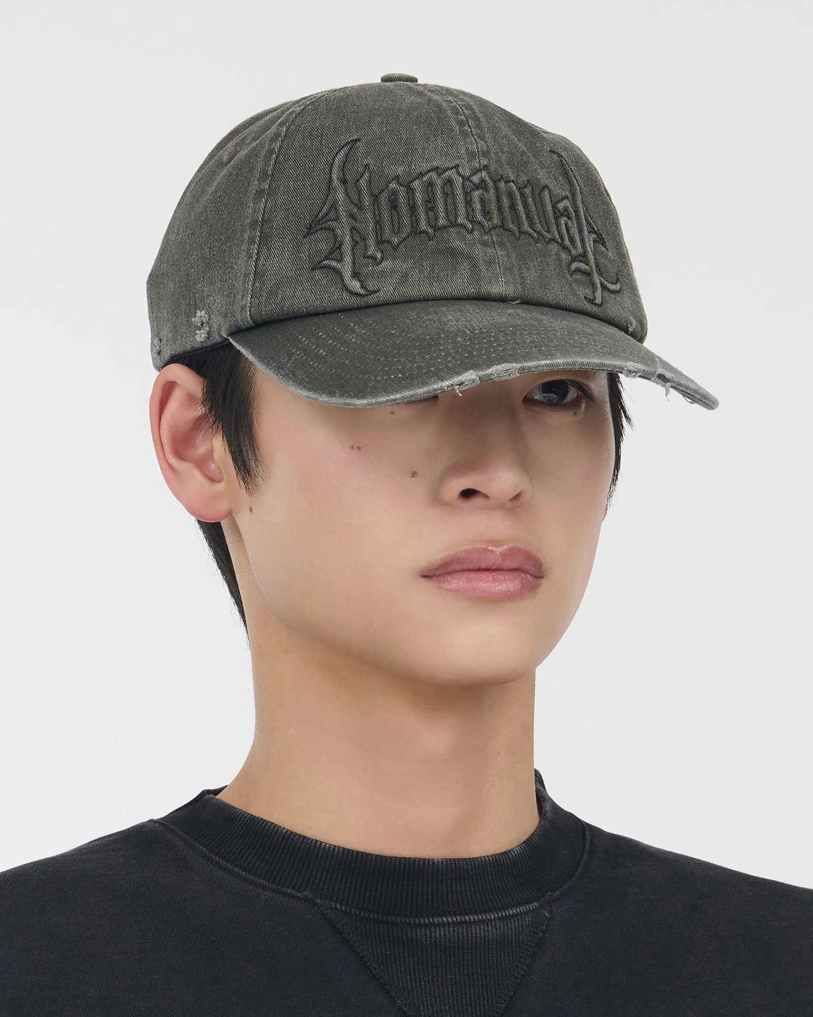 【NOMANUAL】GOTHIC LOGO WASHED BALL CAP