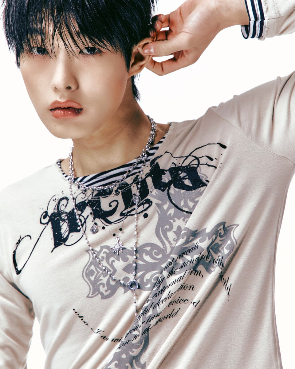 【LECYTO】Xenon Cross Stripe T-Shirt