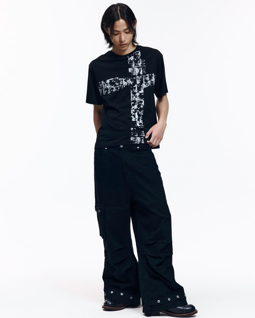 【AAKAM】Mosaic Cross Half Top