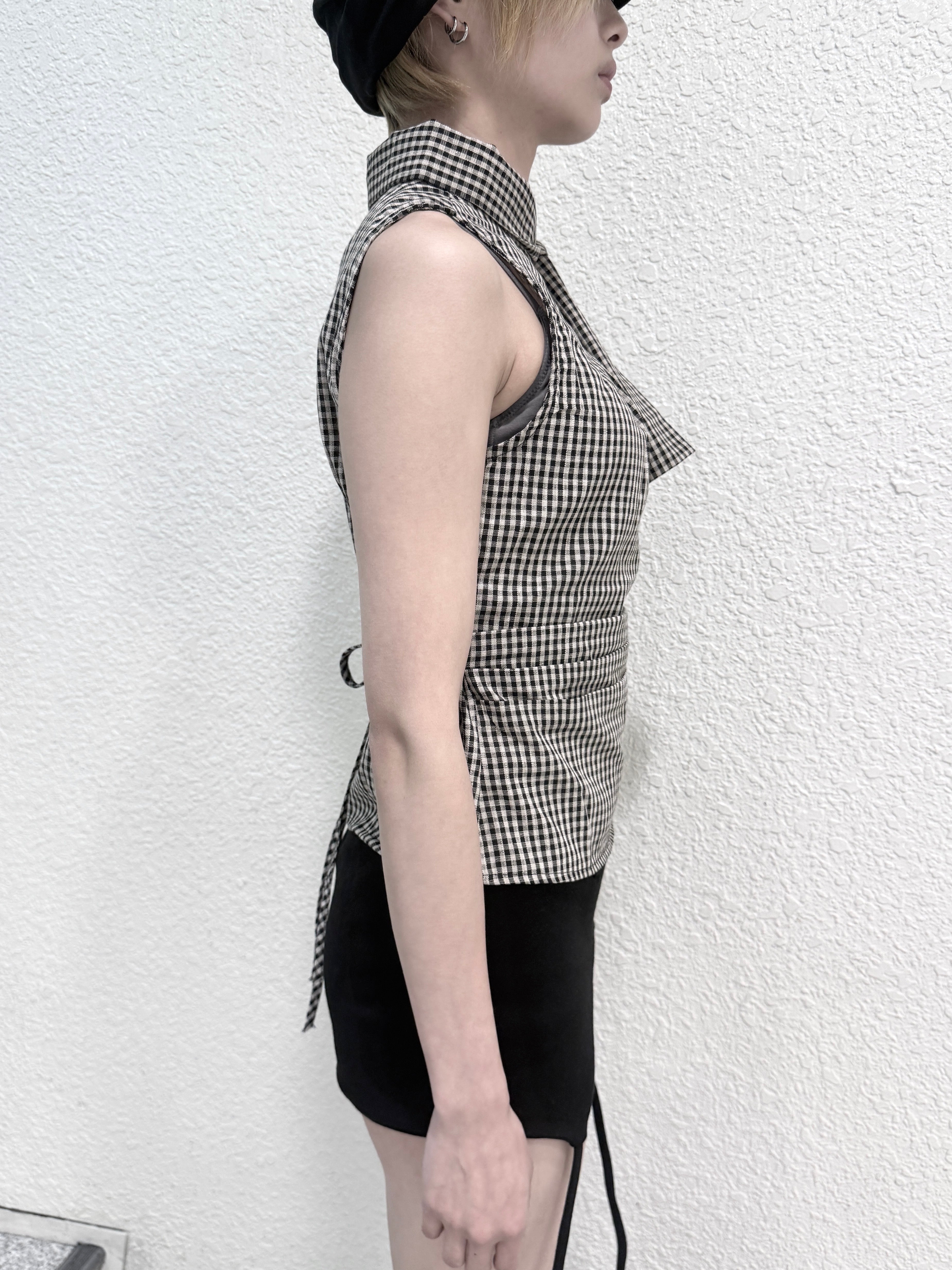 渋谷109店WEB限定受注制【nmtc+】Check Ribbon Tie Blouse