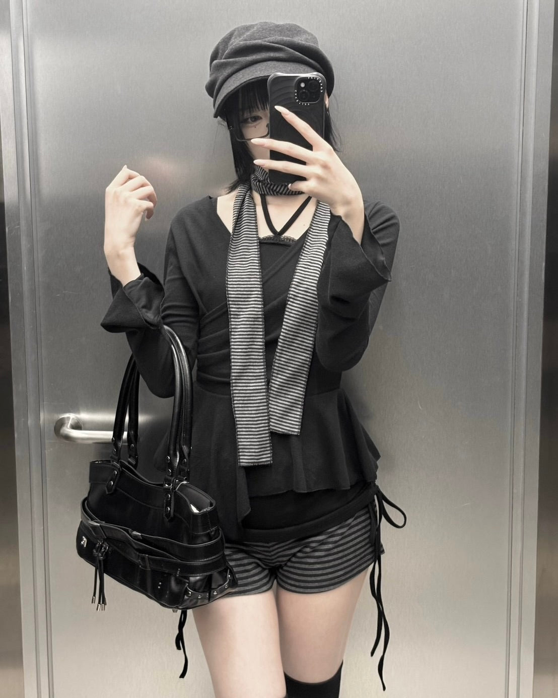 受注制【nmtc+】Draped Peplum Wrap Top (2color)