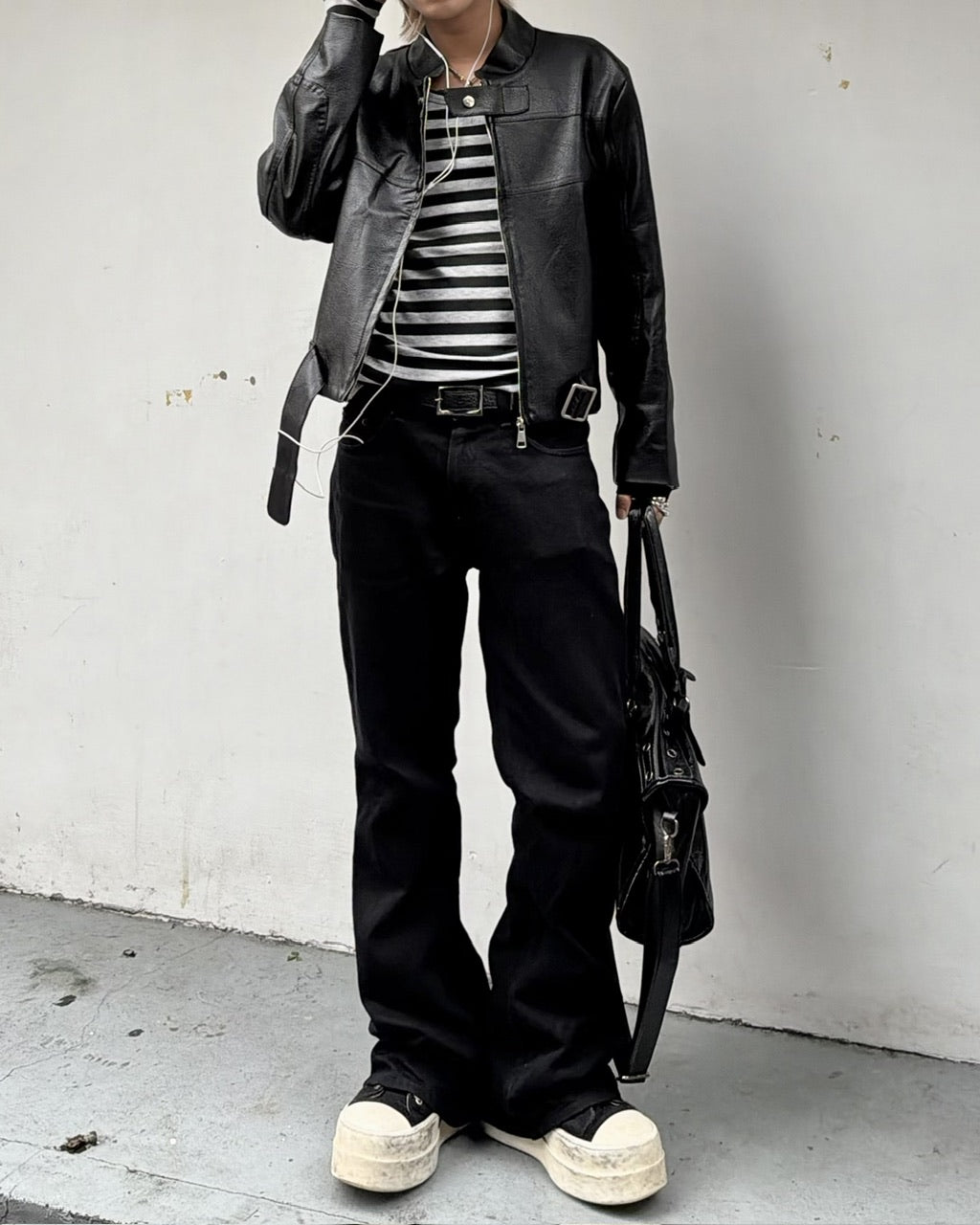 国際配送【RENOL】crinkled horsehide belt