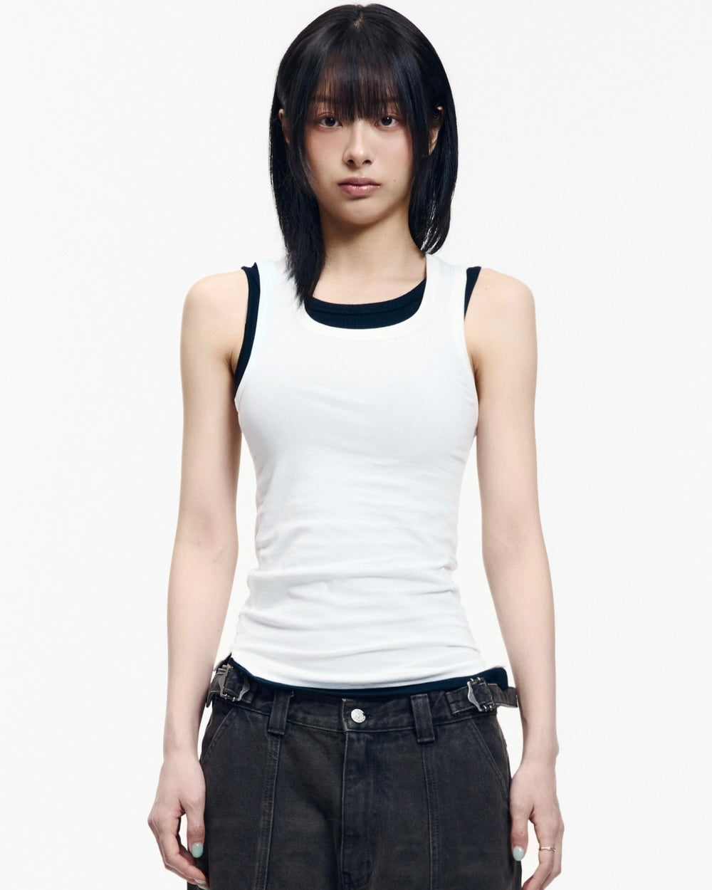 【AAKAM】2-Piece Layered Sleeveless