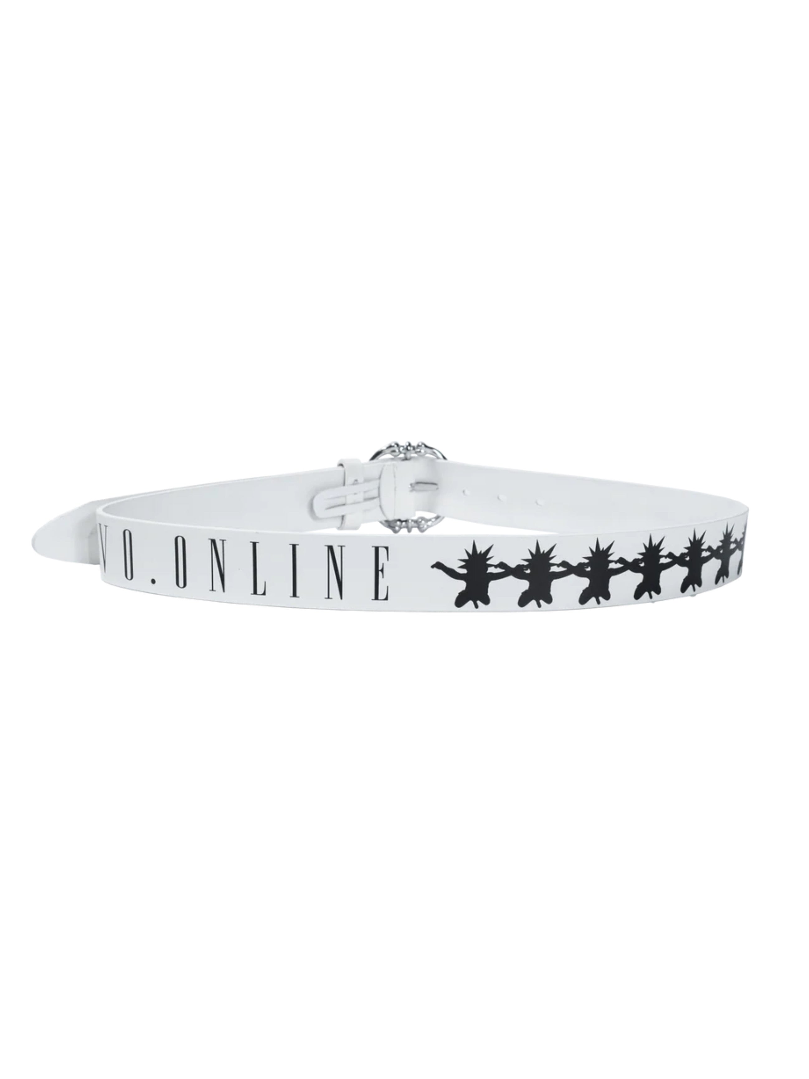 【F.V.V.O】Skull Kid Print Punk Leather Belt