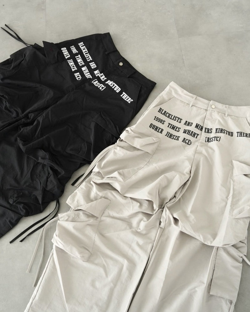 国際配送【LUV CODE】multi pocket gather pants
