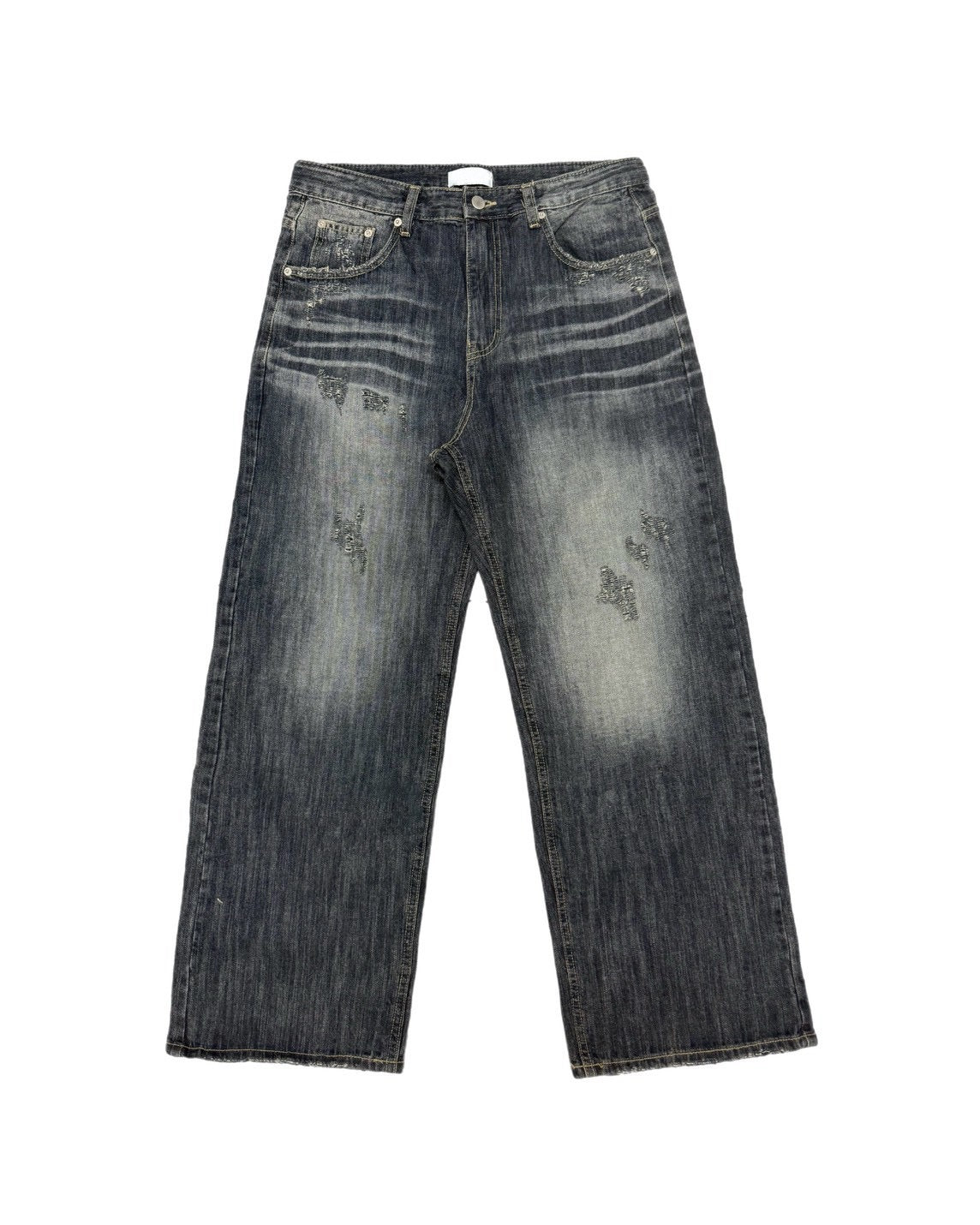 受注制【OaKS】faded wide-leg denim pants