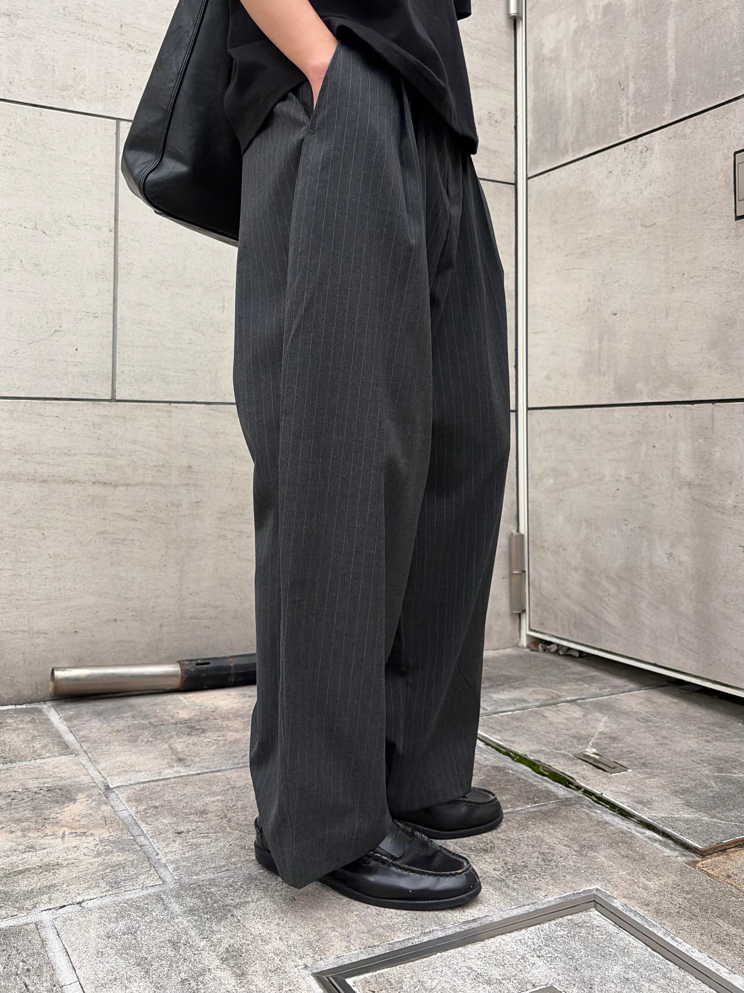 東京店WEB限定受注制【Chikashitsu +】stripe ballon slacks (2color)