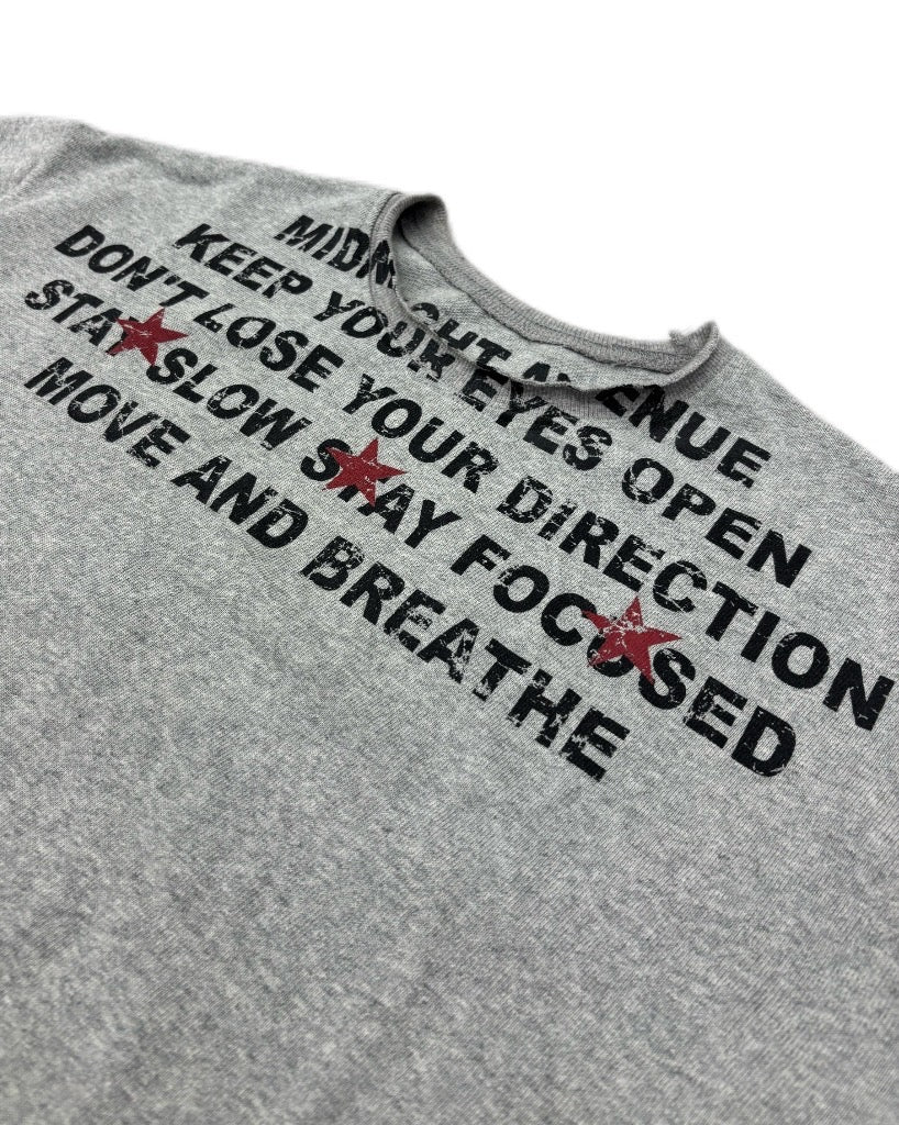 受注制【Never mind the XU】LAYERED STRIPE SLEEVE GRAPHIC TEE (2color)