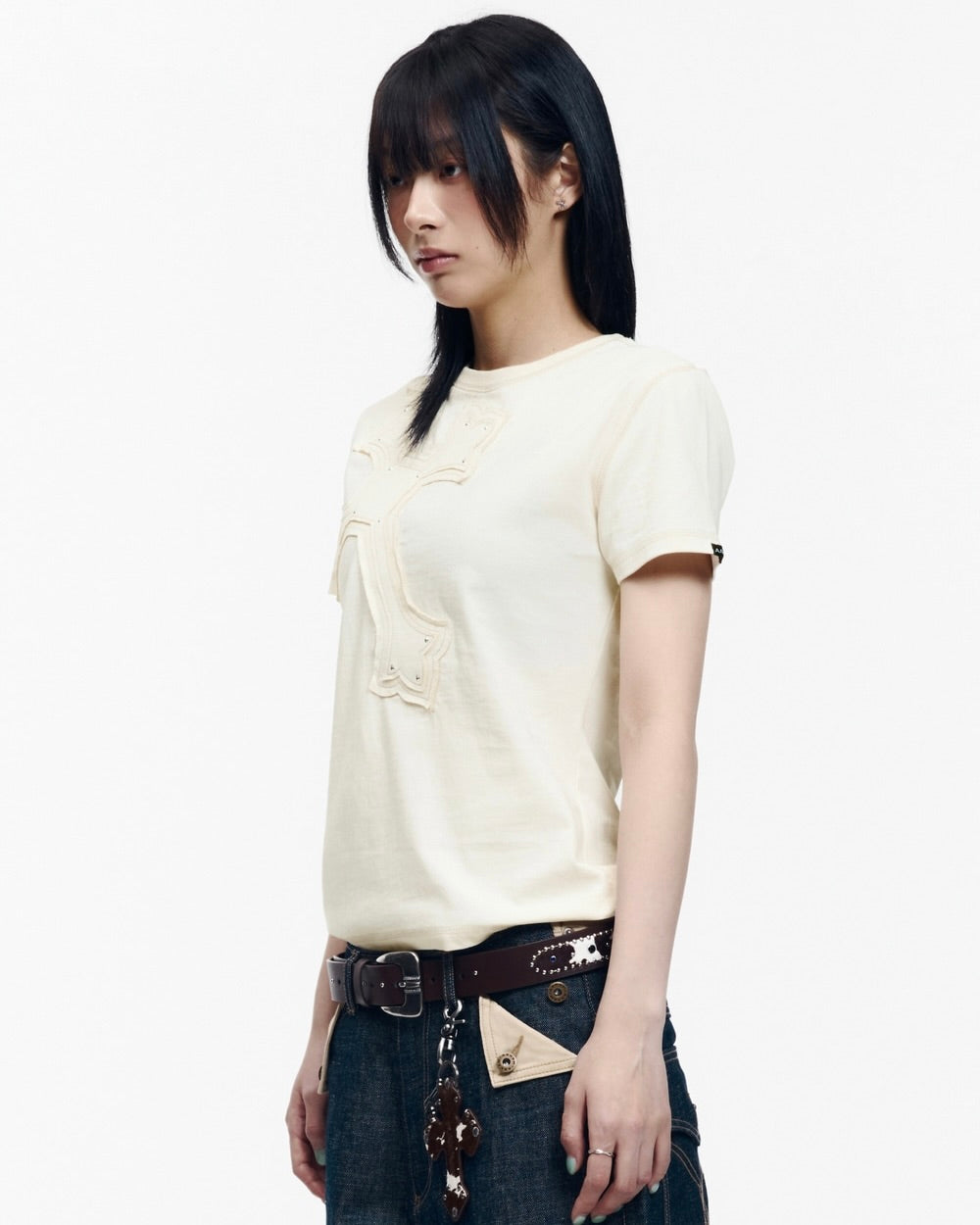 【AAKAM】Big Patch CROS2 Half Top