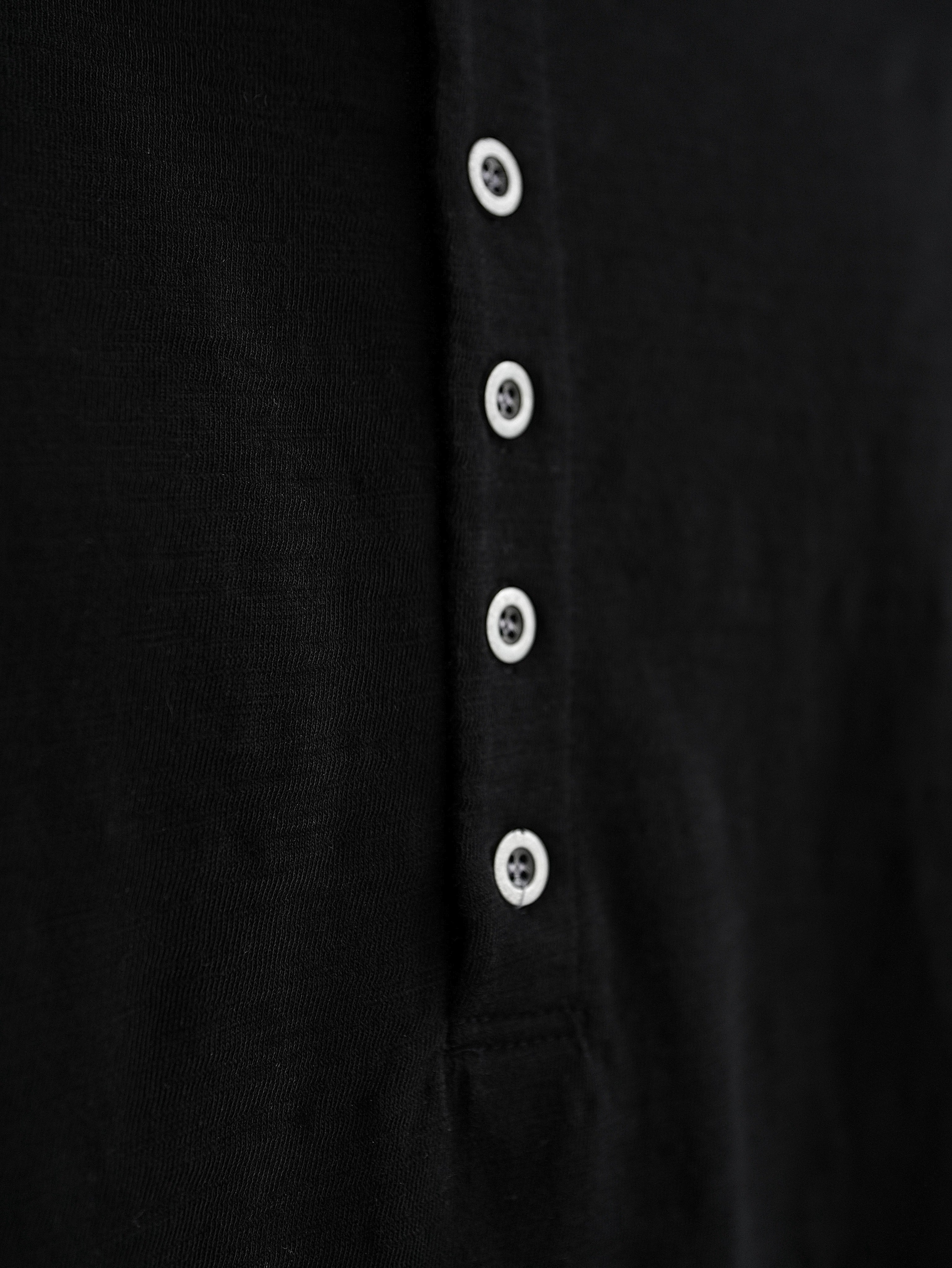 【CHIKASHITSU PLUS HIGH】Steel button short sleeve henley tee (2color)