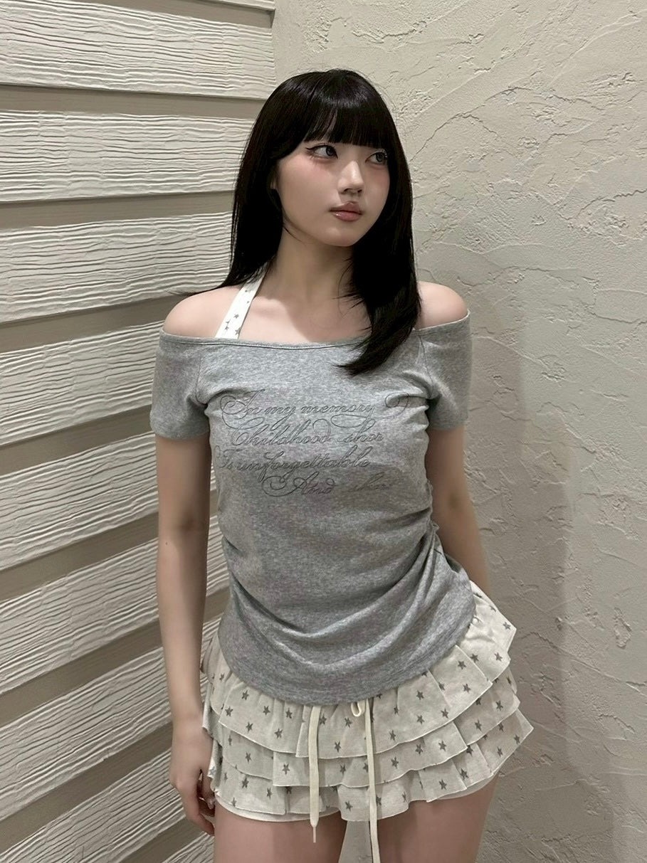 【nmtc+】Bijou Halter Layered Tee (3color)