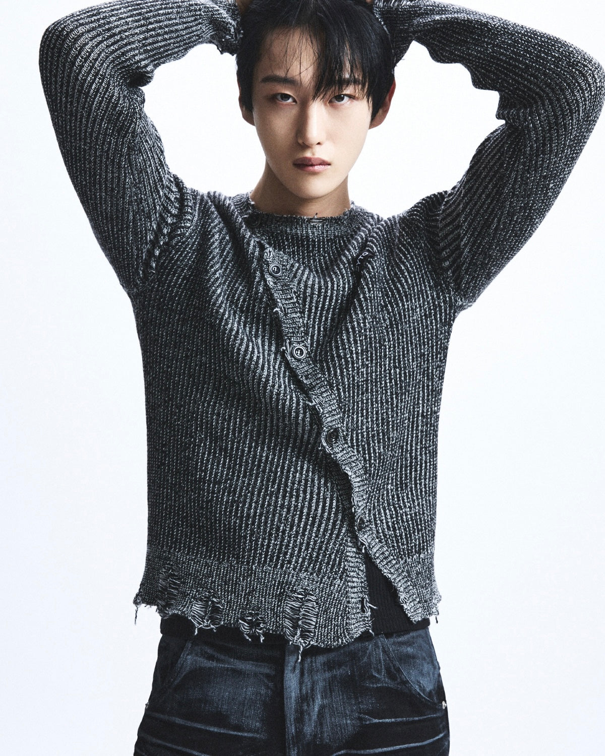 【LECYTO】Oblique Line Knit Cardigan