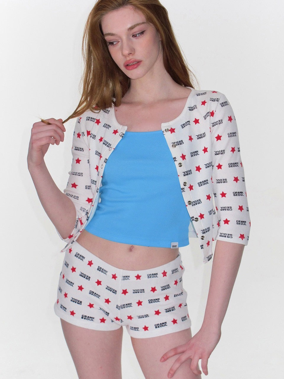 【CRANK】BABY WAFFLE CARDIGAN