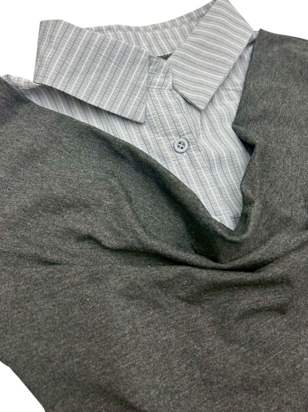 3/1 20:00発売 受注制【nmtc +】draep layered shirts / 【エヌエムティーシープラス】ドレープレイヤード長袖Tシャツ (2color)