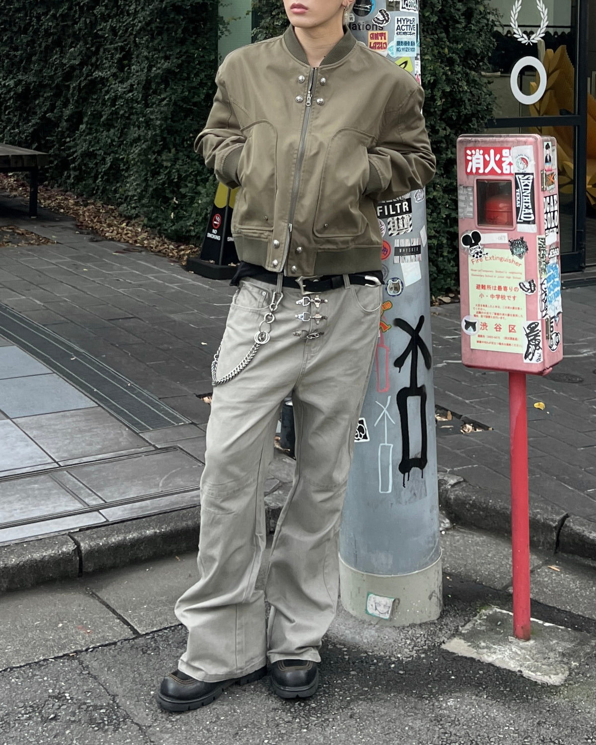 大阪店WEB限定受注制【Chikashitsu +】cropped heavy nylon MA-1 (2color)