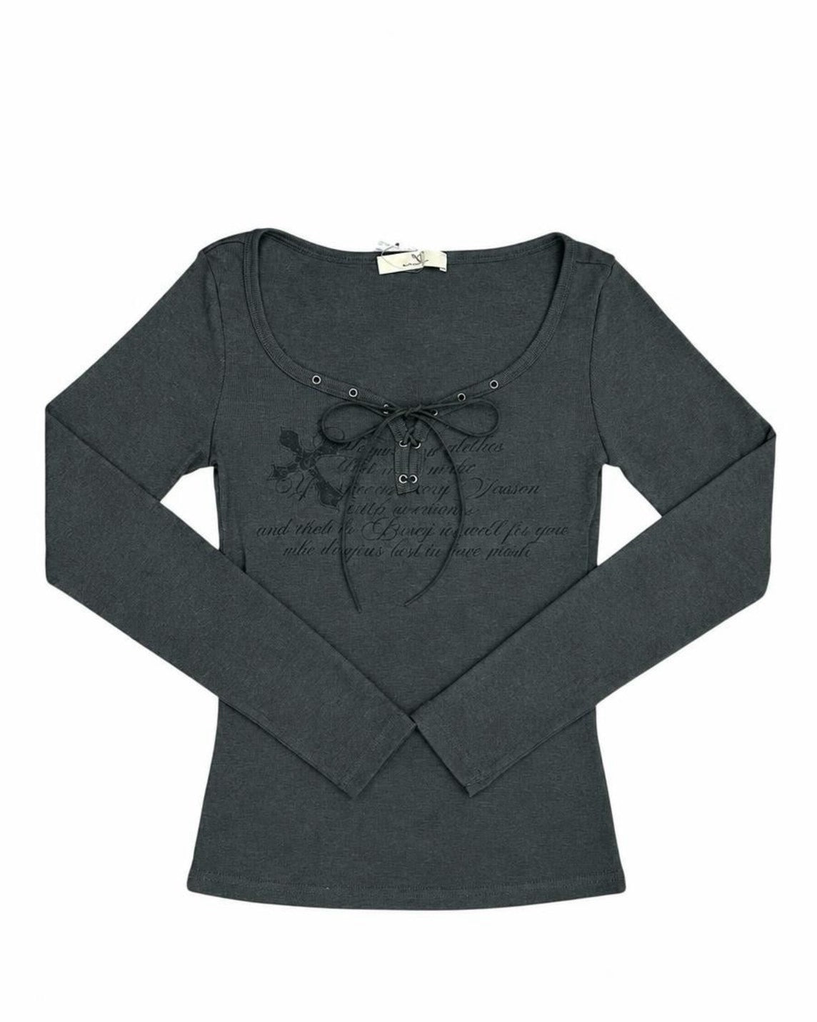 受注制【nmtc+】Lace Up Lettering Top (2color)