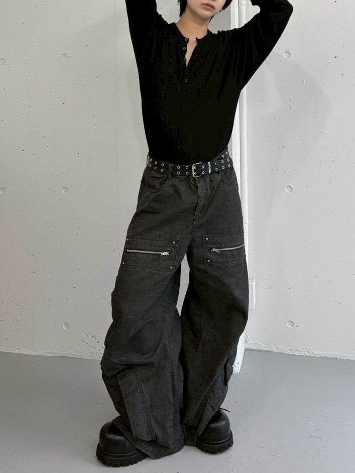 国際配送【LUV CODE】cleanfit multi-pocket denim pants