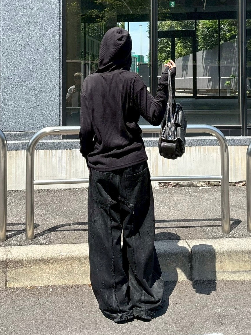 受注制【nmtc+】hooded henley neck long sleeve (3color)