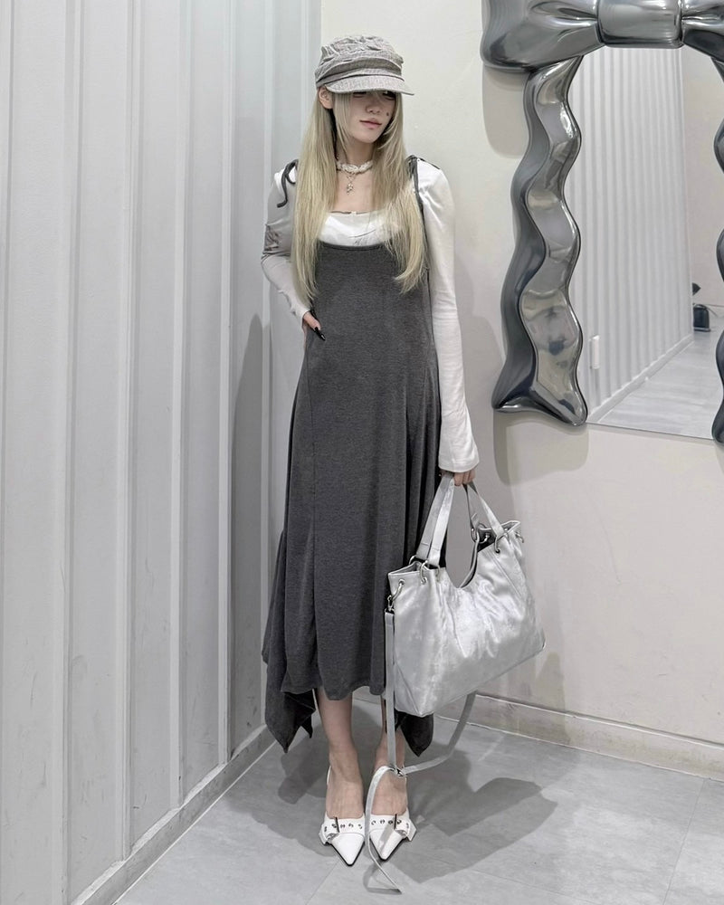 受注制【nmtc+】Curve Layered Long Skirt (2color)
