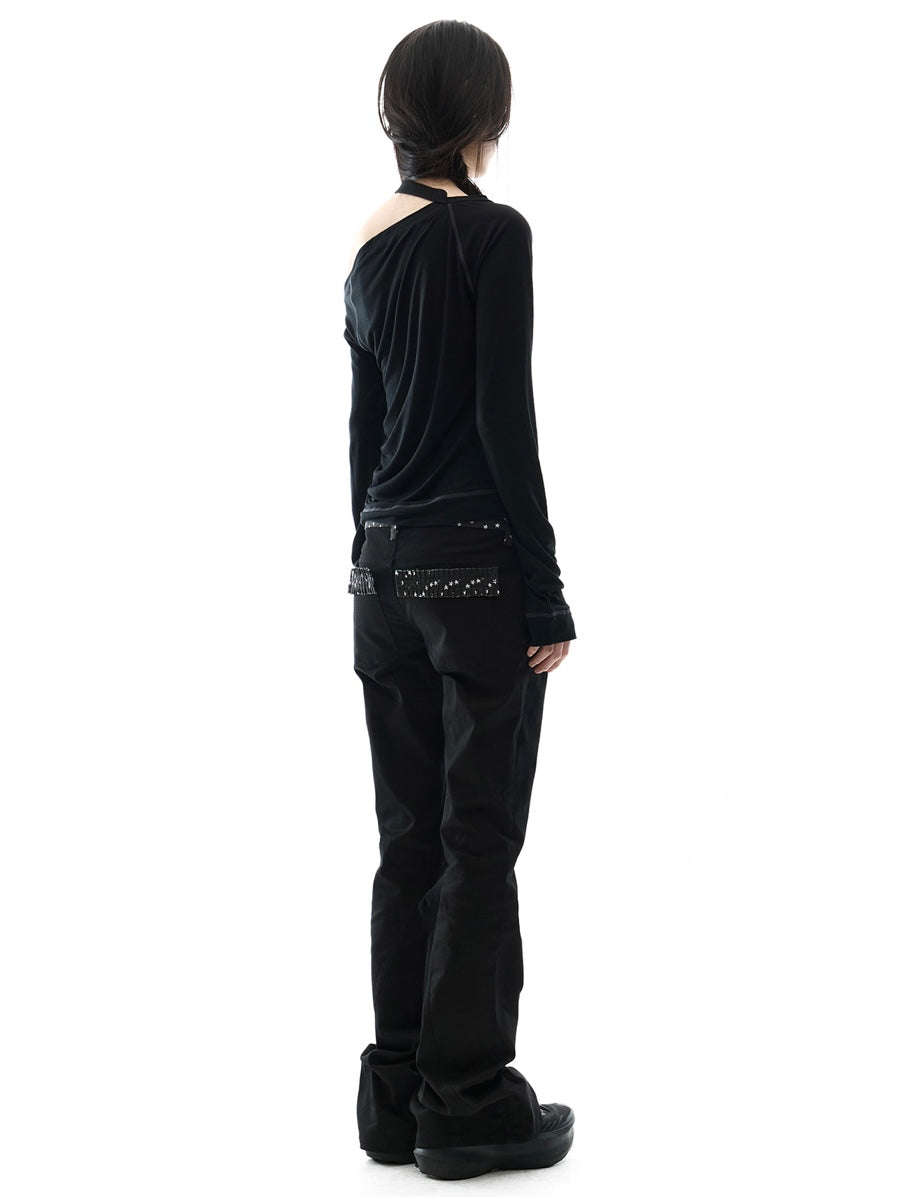 【OJOS】Star Trim Bootcut Trousers