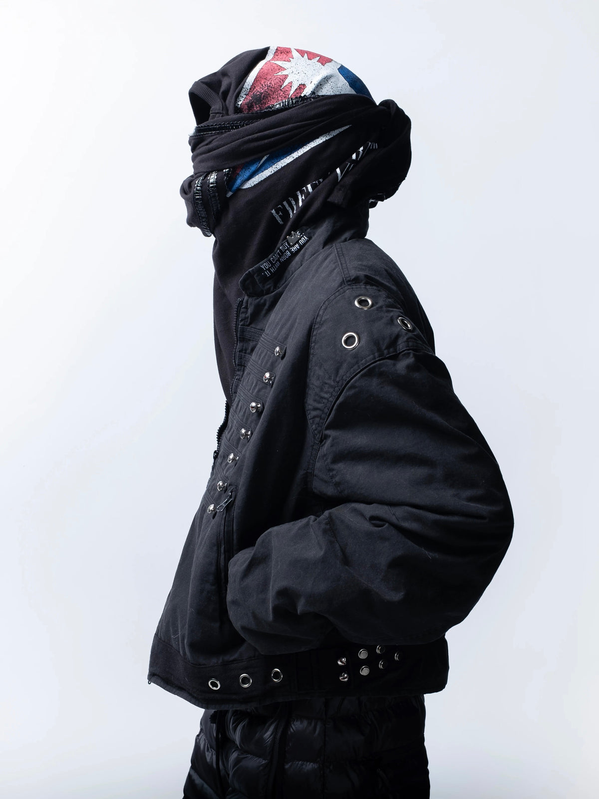 【F.V.V.O】Quilted Cropped Biker Jacket(black)