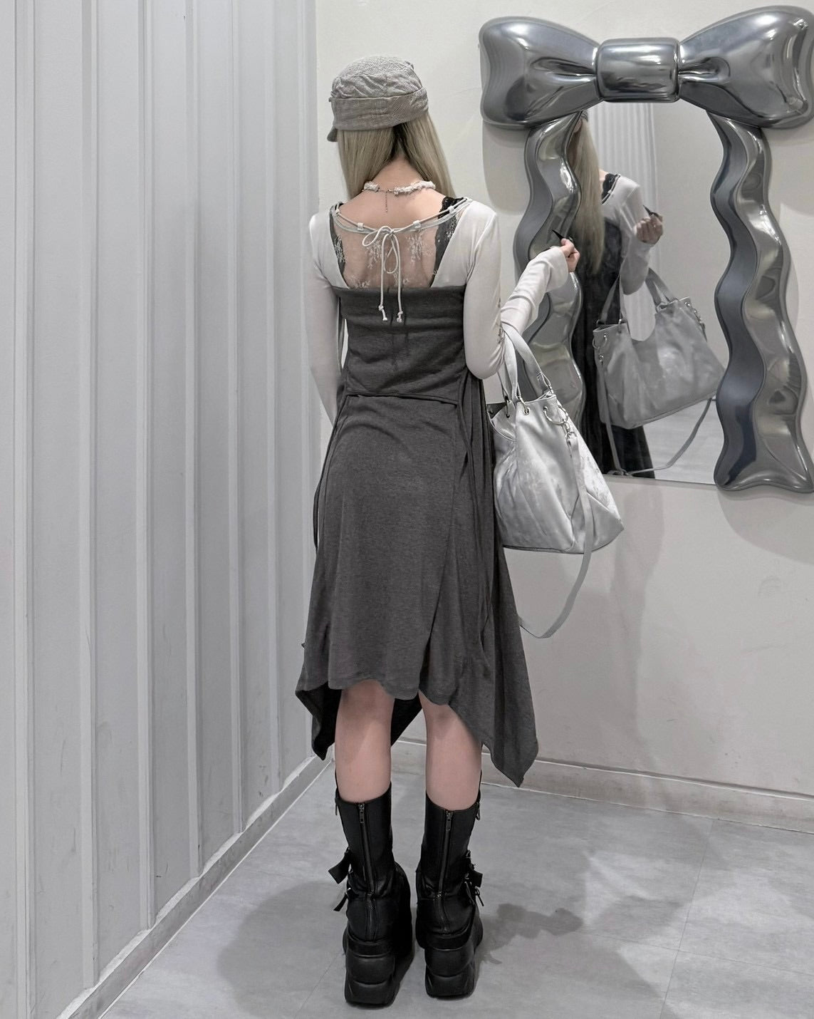受注制【nmtc+】Curve Layered Long Skirt (2color)