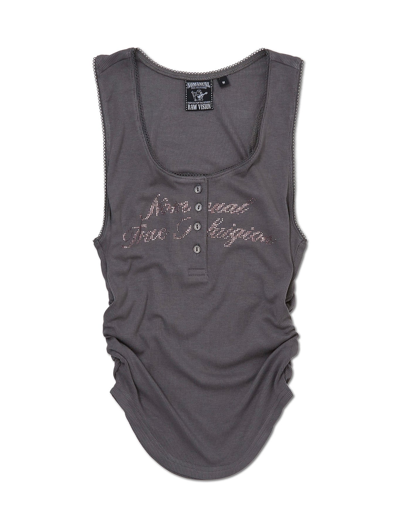 【NOMANUAL×TRUE RELIGION】NO RELIGION SHIRRING SLEEVELESS TEE