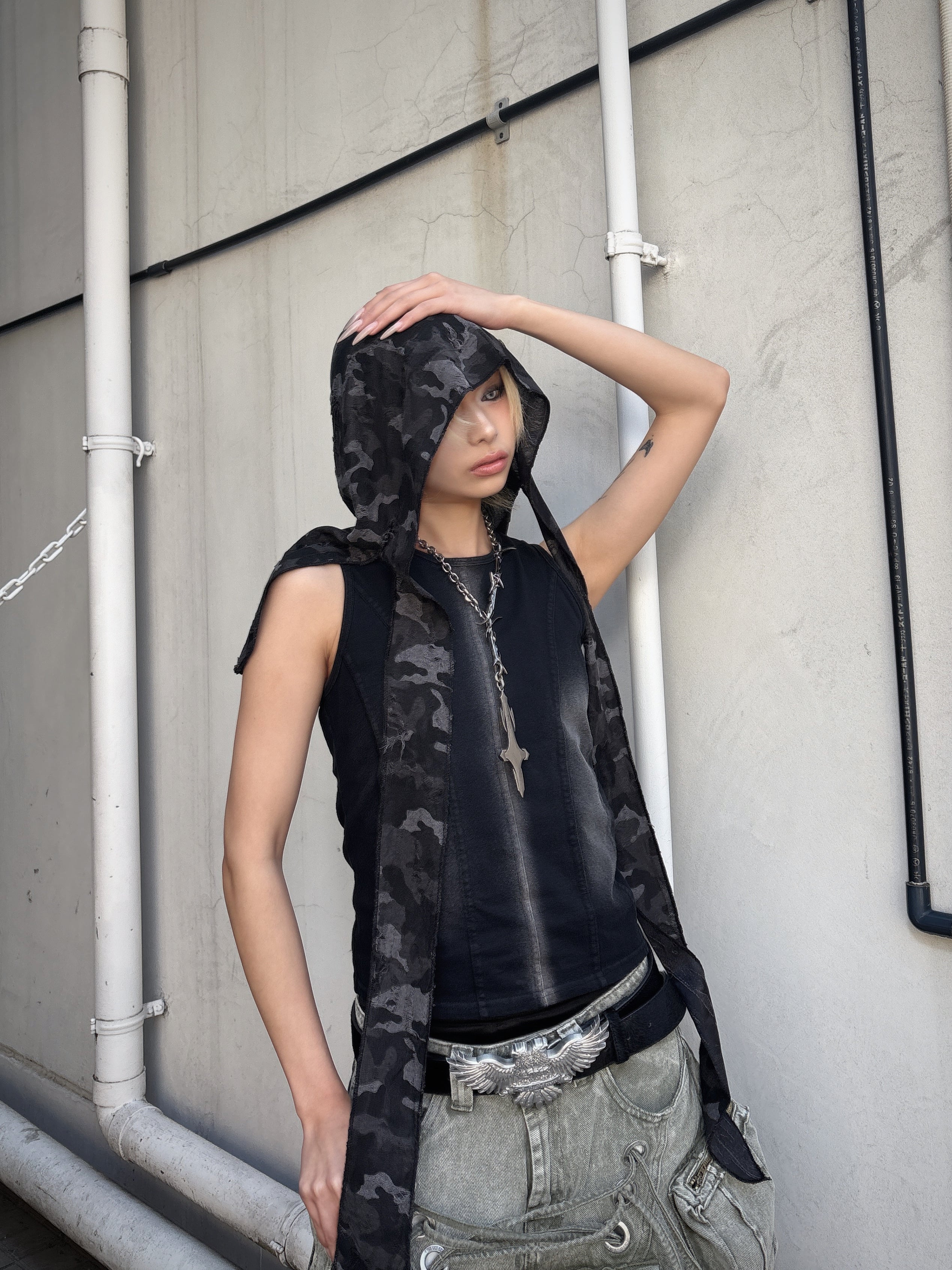 国際配送【Never mind the XU】damage camouflage balaclava