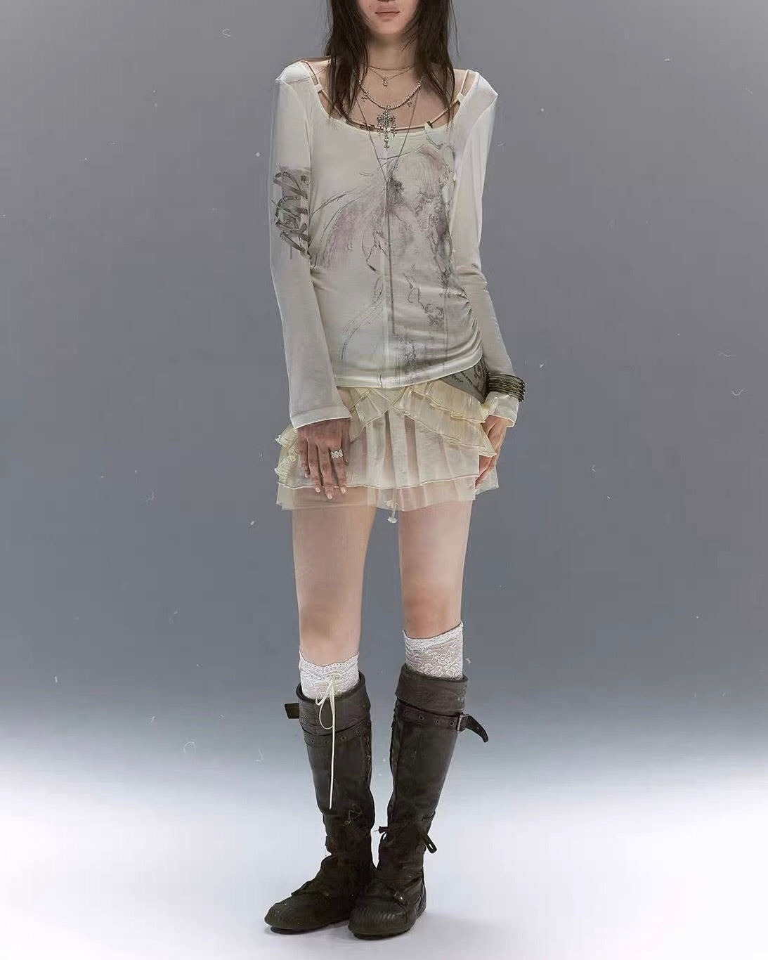 【Cest Nous】Angel Print Top