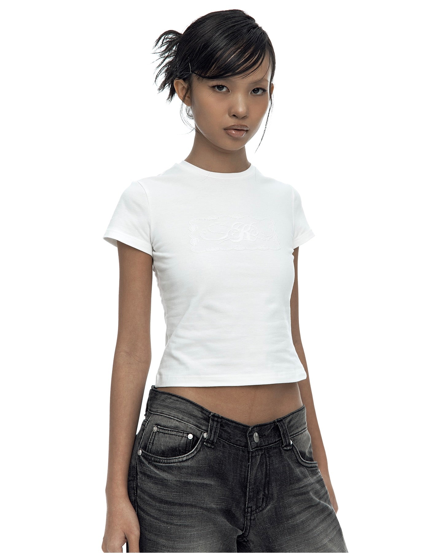 【Kashiko】 Embossed Baby Tee