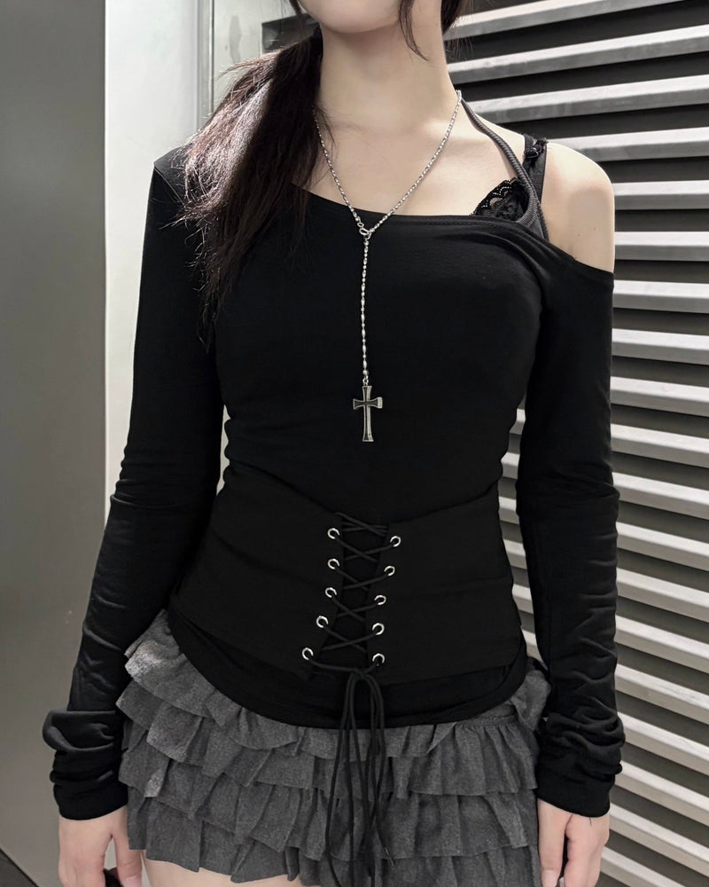 受注制【nmtc+】Corset Lace-Up Long Sleeve (3color)