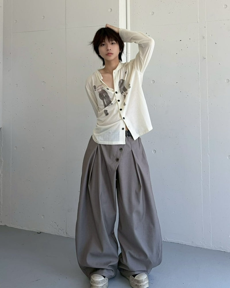 国際配送【LUV CODE】stand collar shirt (2color)